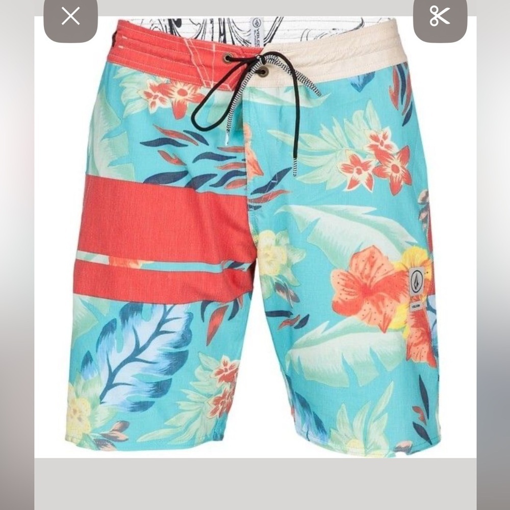 Volcom Floral Print Men's Swim Trunks